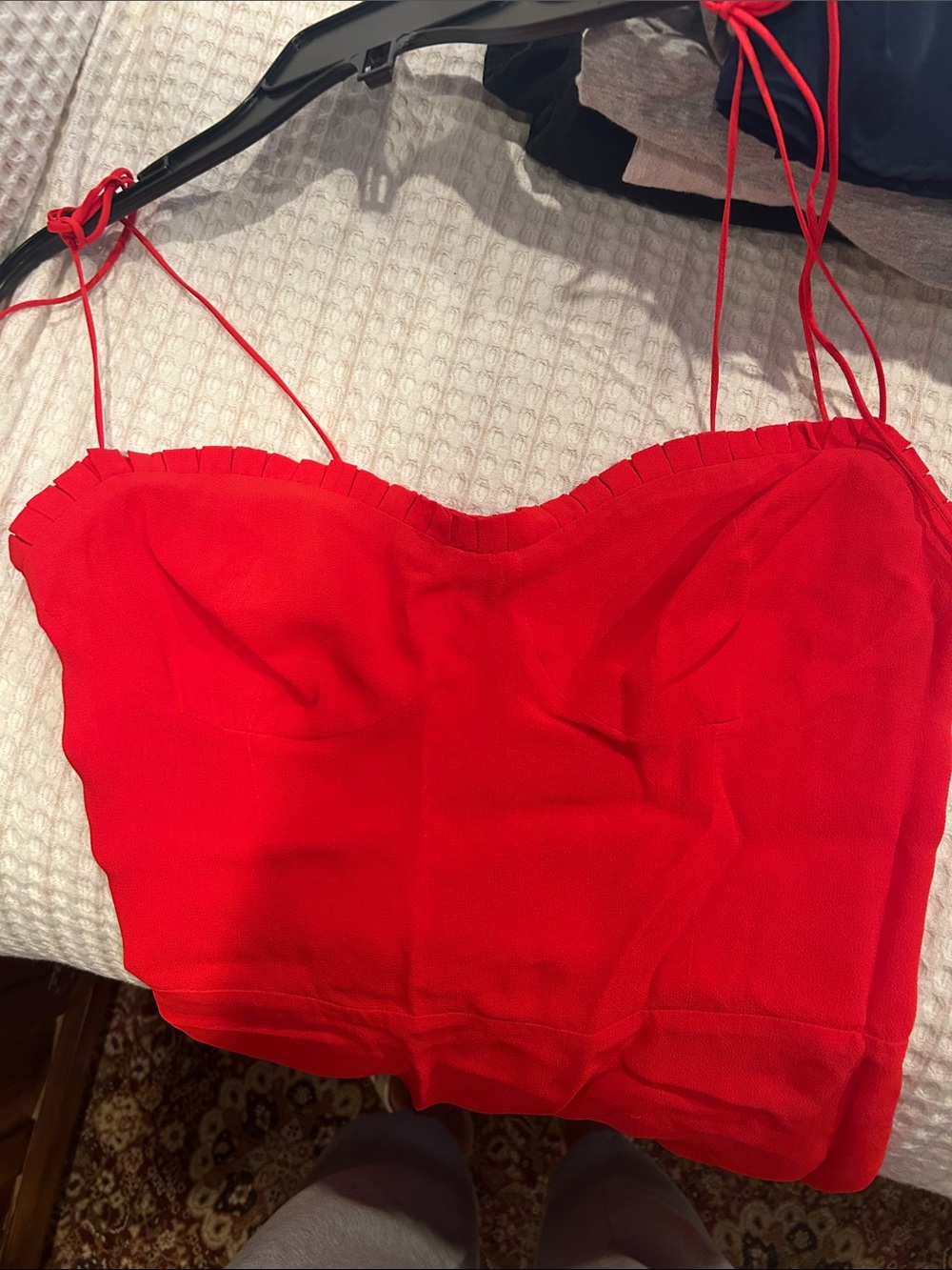 Reformation Red Ruffle-Trim Slip Dress - Picture 3 of 4